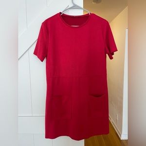 Suede mini dress for work or night out.
